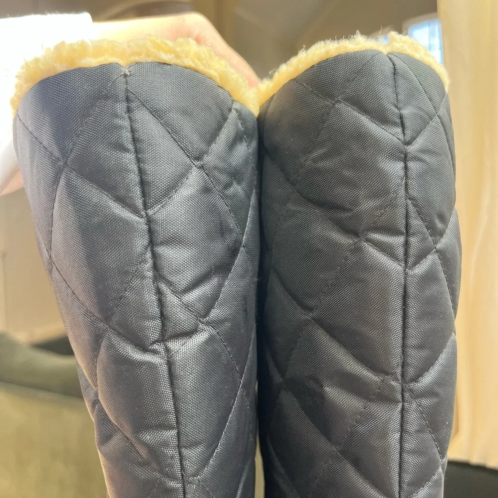 L.L.Bean Quilted Black Duck Boots‎ Cozy Winter Snow Waterproof Bottom SZ 6
